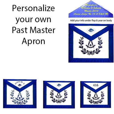 Custom Leather Past Master Apron Emblem with Wreath